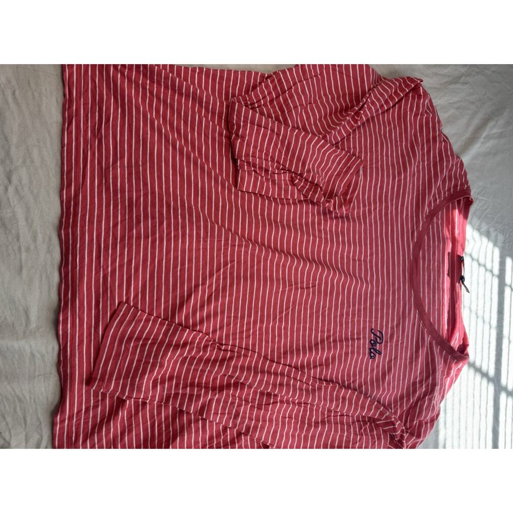 Polo Ralph Lauren Women’s Pink Striped Long Sleeve Shirt XL Embroidered Logo - Picture 2 of 16